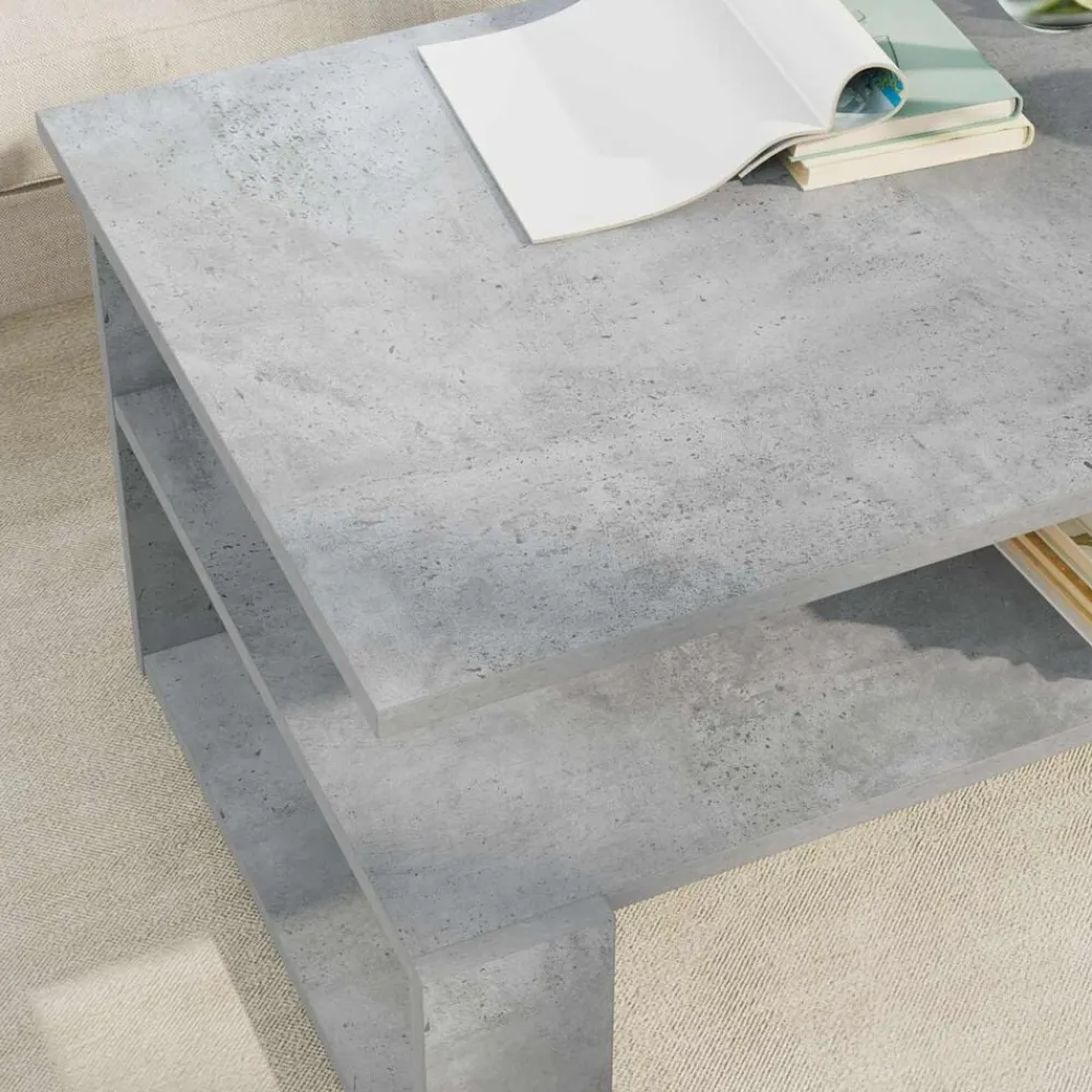 vidaXL Mesa de Café Gris Concreto 90 x 50 x 40 cm Madera de ingeniería Gris hormigón Best