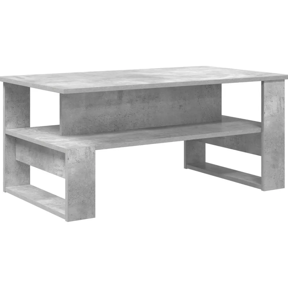 vidaXL Mesa de Café Gris Concreto 90 x 50 x 40 cm Madera de ingeniería Gris hormigón Best