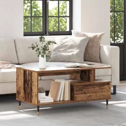 vidaXL Mesa de Café Madera vieja 90 x 49 x 45 cm Madera de ingeniería Madera envejecida Hot