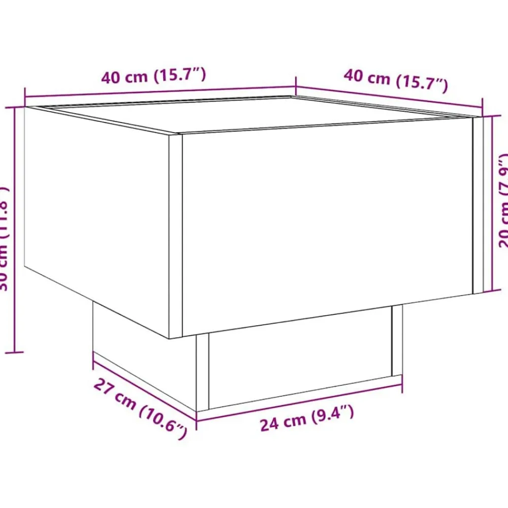vidaXL Mesas-Mesa de Café 40 x 40 x 30 cm Madera contrachapada