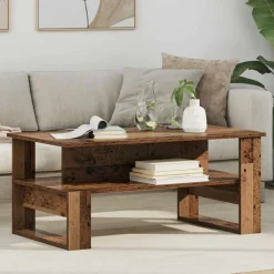 vidaXL Mesas-Mesa de Café Madera vieja 90 x 50 x 40 cm Madera de ingeniería