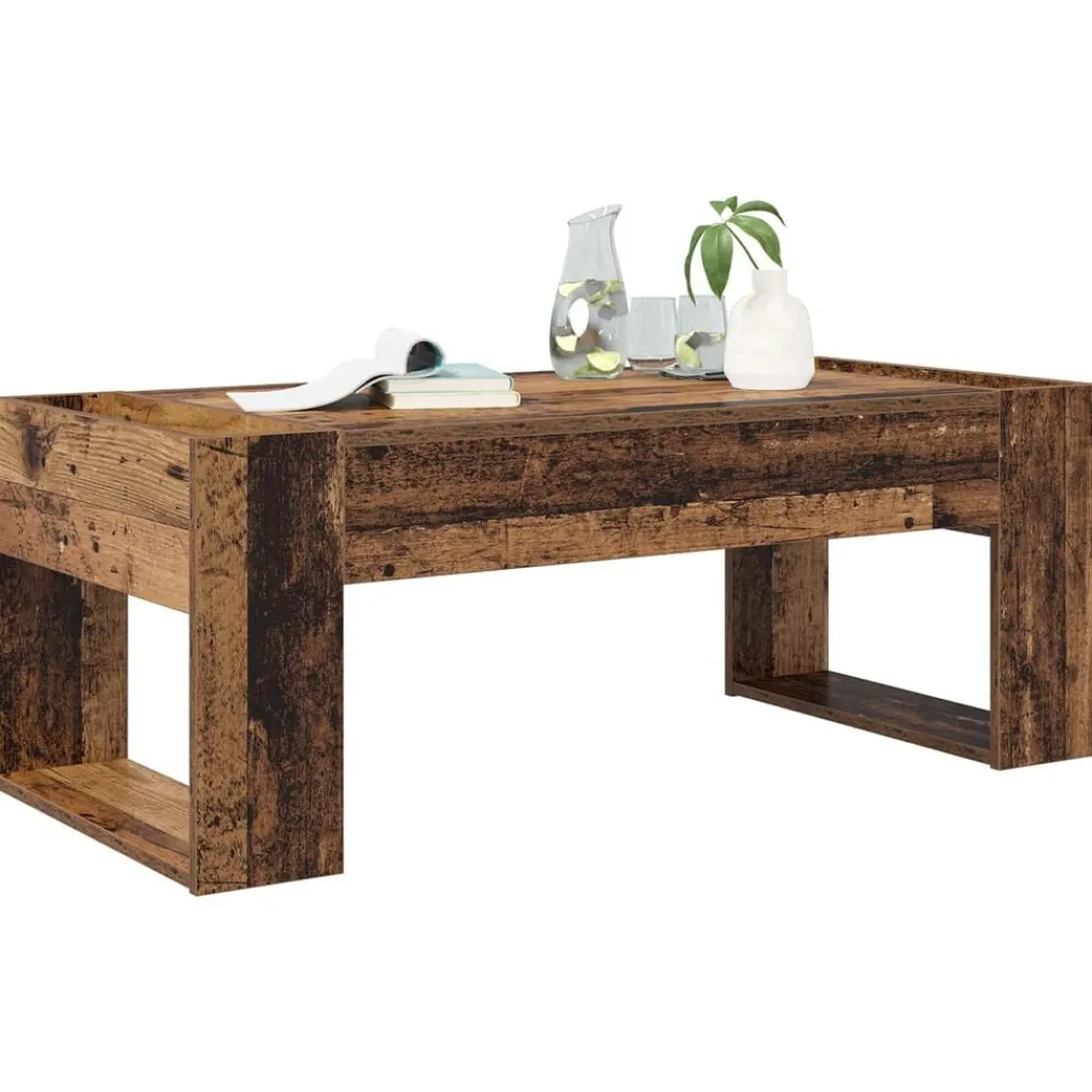 vidaXL Mesa de Café Madera vieja 110 x 50 x 41 cm Madera de ingeniería Madera envejecida Online