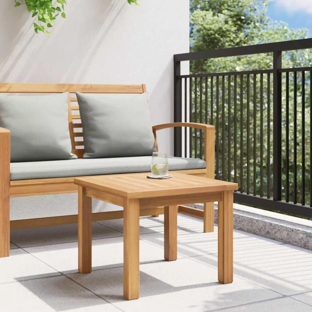 vidaXL Muebles De Jardín-Mesa de Café Marrón 45 x 45 x 36 cm Madera de teca maciza