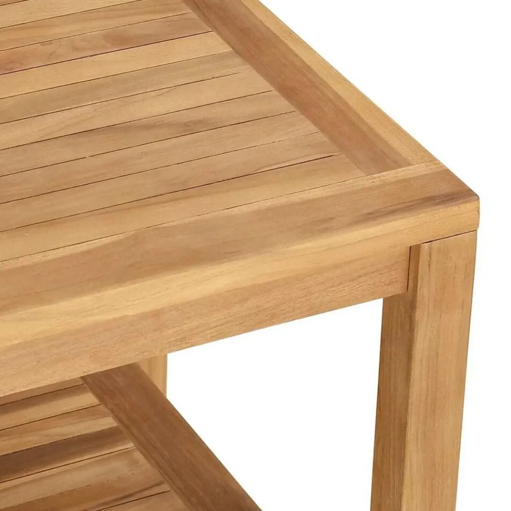 vidaXL Mesa de Café Marrón 45 x 45 x 45 cm Madera de teca maciza Sale