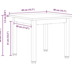 vidaXL Mesas-Mesa de Café 40 x 40 x 36 cm Madera de pino macizo
