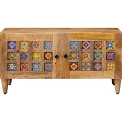vidaXL Mesa de Café 80 x 50 x 40 cm Madera de mango maciza Natural Discount