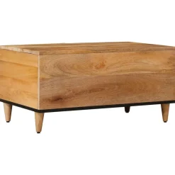 vidaXL Mesa de Café 80 x 50 x 40 cm Madera de mango maciza Natural Discount