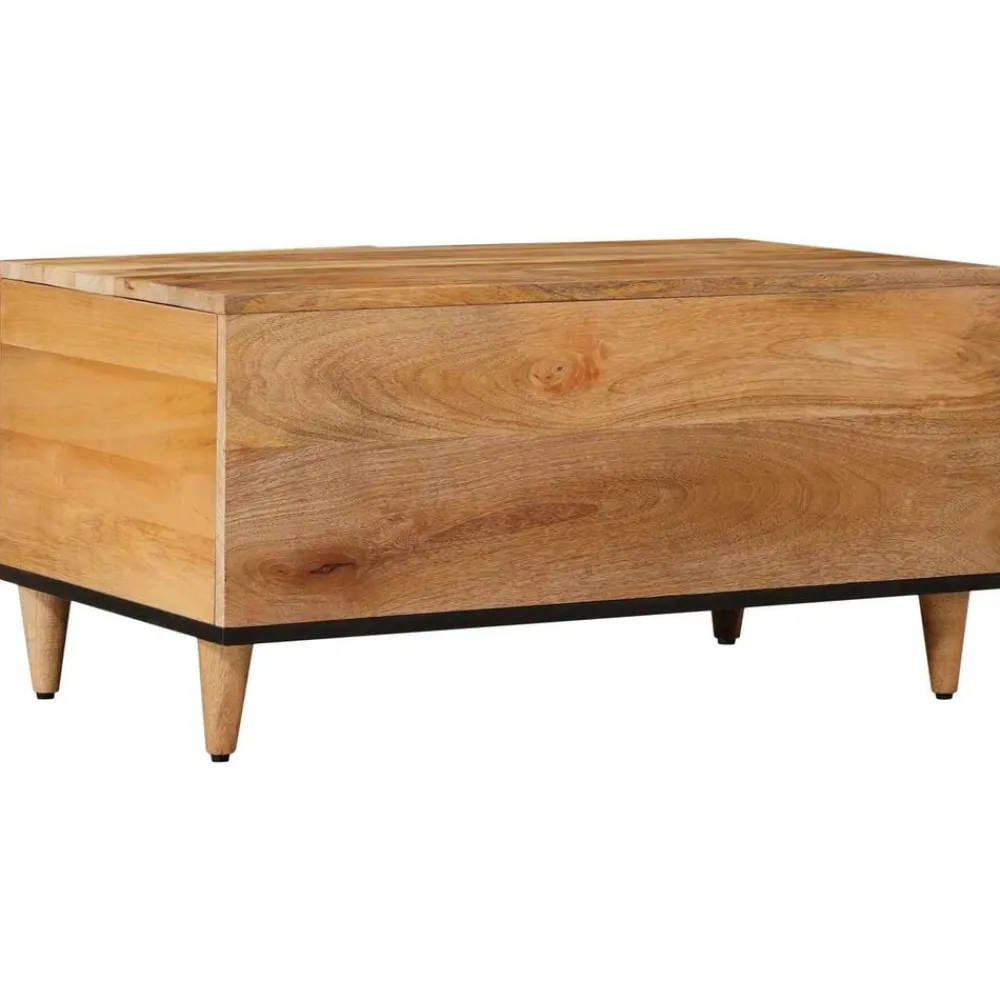 vidaXL Mesa de Café 80 x 50 x 40 cm Madera de mango maciza Natural Discount