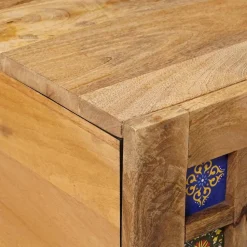 vidaXL Mesa de Café 80 x 50 x 40 cm Madera de mango maciza Natural Discount