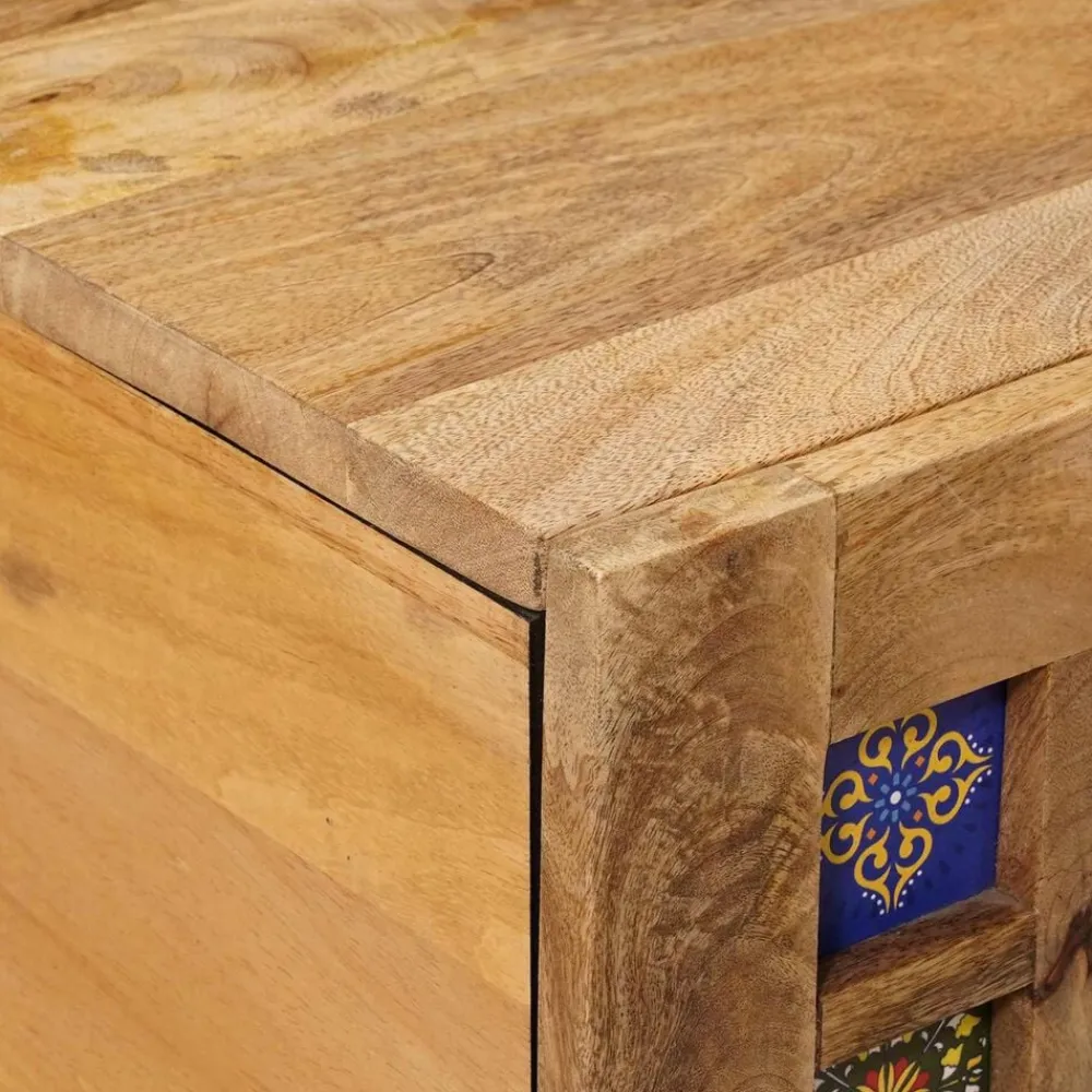 vidaXL Mesa de Café 80 x 50 x 40 cm Madera de mango maciza Natural Discount
