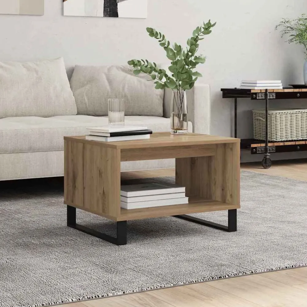 vidaXL Mesas-Mesa de Café 60 x 50 x 40 cm Madera contrachapada