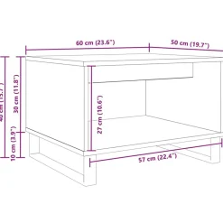 vidaXL Mesas-Mesa de Café 60 x 50 x 40 cm Madera contrachapada