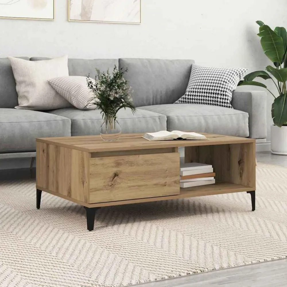 vidaXL Mesas-Mesa de Café 90 x 60 x 35 cm Madera contrachapada