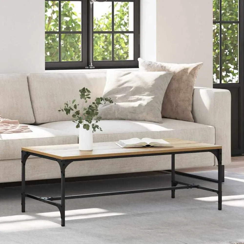 vidaXL Mesa de Café Roble artesanal 100 x 50 x 35 cm Roble artisan Outlet