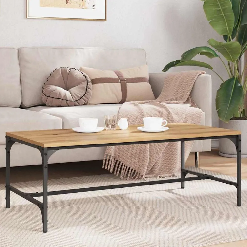 vidaXL Mesa de Café Roble artesanal 100 x 50 x 35 cm Roble artisan Outlet