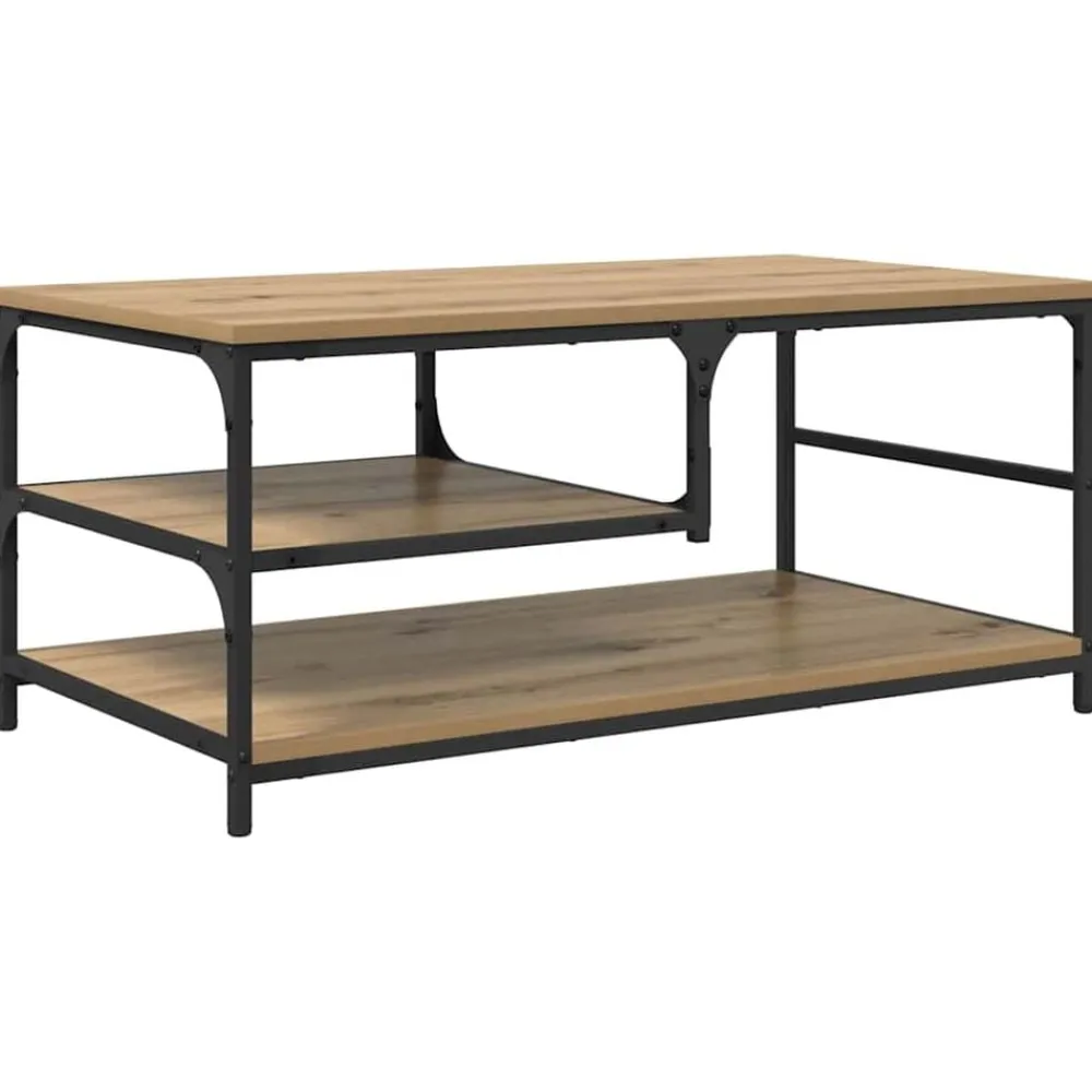 vidaXL Mesa de Café Roble artesanal 90 x 49 x 40 cm Roble artisan Sale