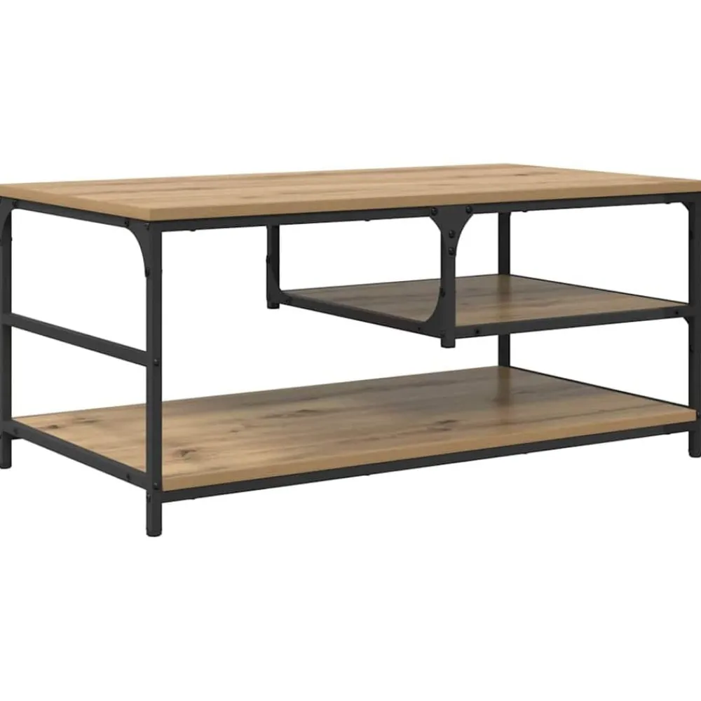 vidaXL Mesa de Café Roble artesanal 90 x 49 x 40 cm Roble artisan Sale