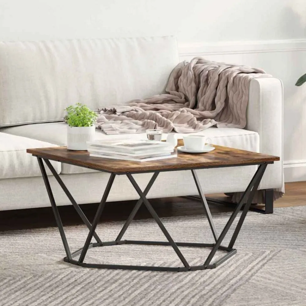 vidaXL Mesa de Café 80 x 80 x 45 cm Roble ahumado Hot