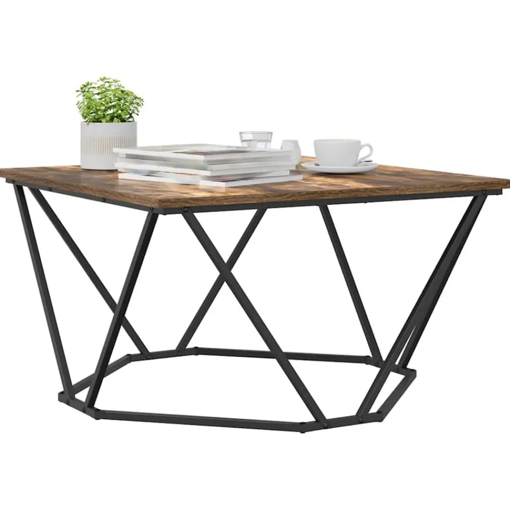 vidaXL Mesa de Café 80 x 80 x 45 cm Roble ahumado Hot