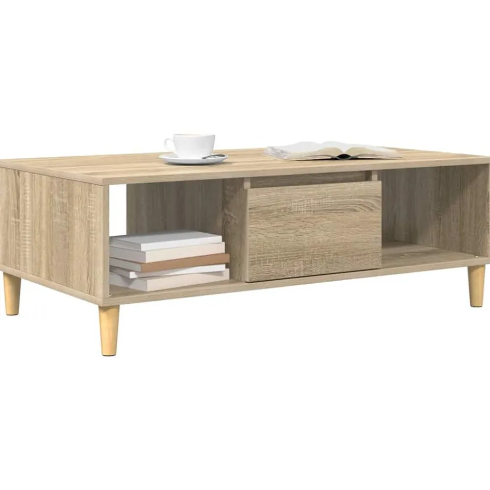 vidaXL Mesa de Café 102 x 55 x 35 cm Madera de ingeniería Roble Sonoma Clearance