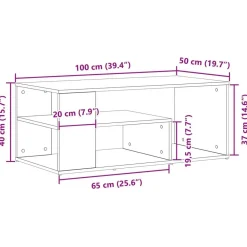vidaXL Mesas-Mesa de Café 100 x 50 x 40 cm Madera de ingeniería