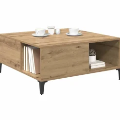 vidaXL Mesas-Mesa de Café Roble artesanal 80 x 80 x 36,5 cm