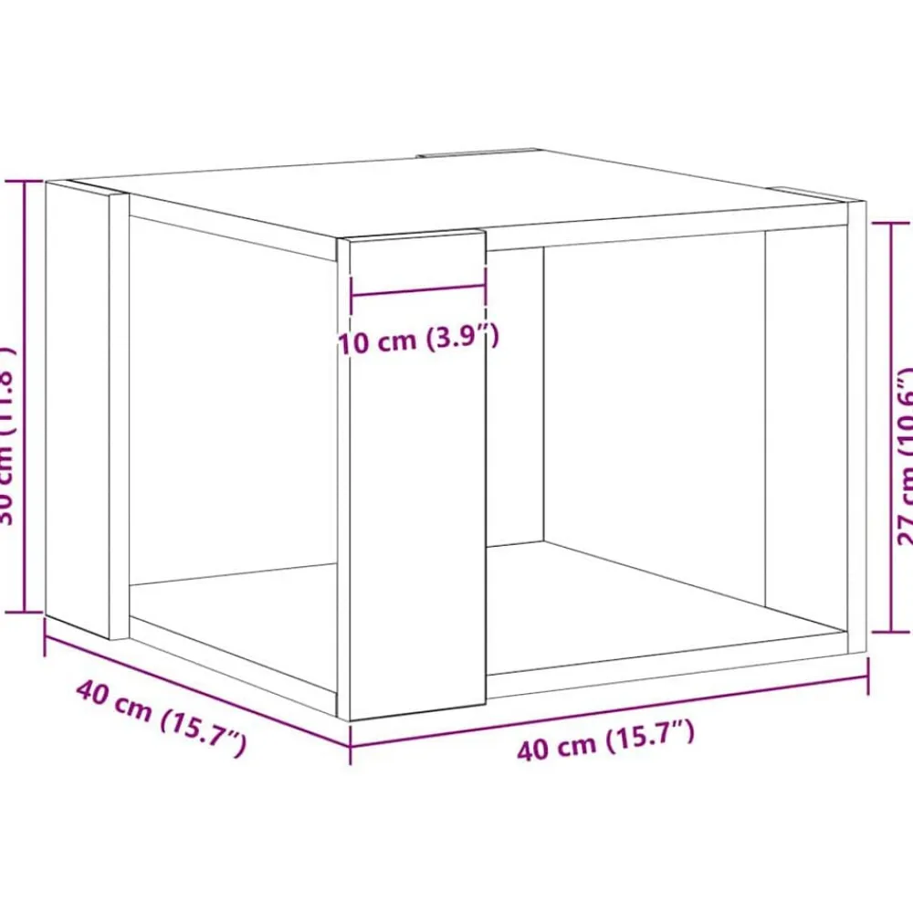 vidaXL Mesas-Mesa de Café 40 x 40 x 30 cm Madera de ingeniería