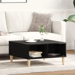 vidaXL Mesa de Café 60 x 60 x 30 cm Madera de ingeniería Roble negro Online