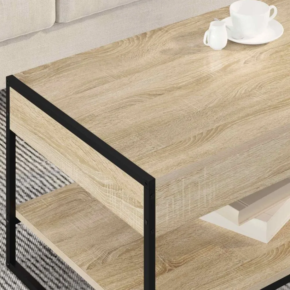 vidaXL Mesa de Café Sonoma 80 x 50 x 40 cm Madera contrachapada Roble Sonoma Best
