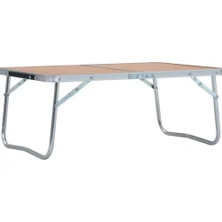 vidaXL Mesa de camping plegable aluminio marrón 60x40 cm Marrón Best