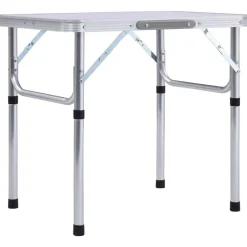vidaXL Actividades Al Aire Libre-Mesa de camping plegable aluminio 60x45 cm