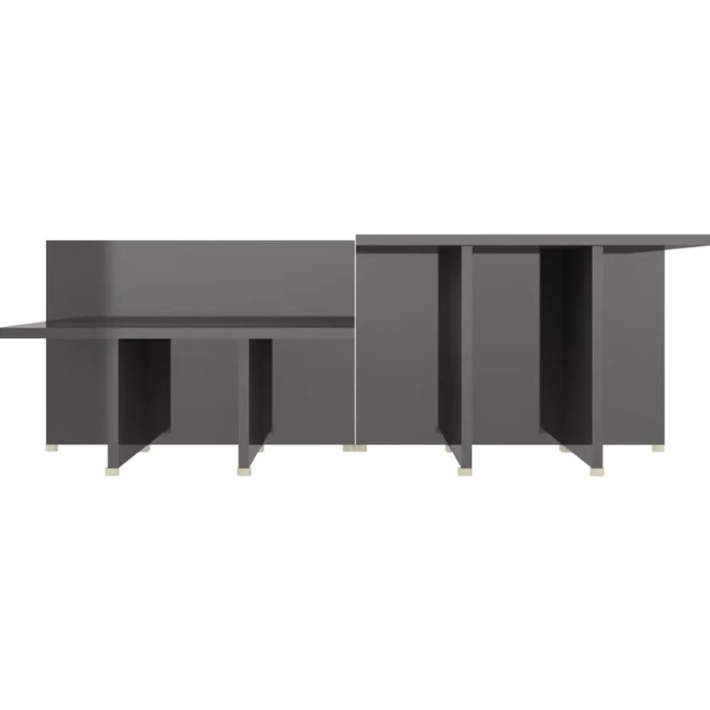 vidaXL Mesa de centro 2 pzas madera contrachapada gris 111,5x50x33cm Outlet