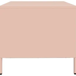 vidaXL Mesa de centro acero laminado en frío 101,5x50x43,5 cm Rosa