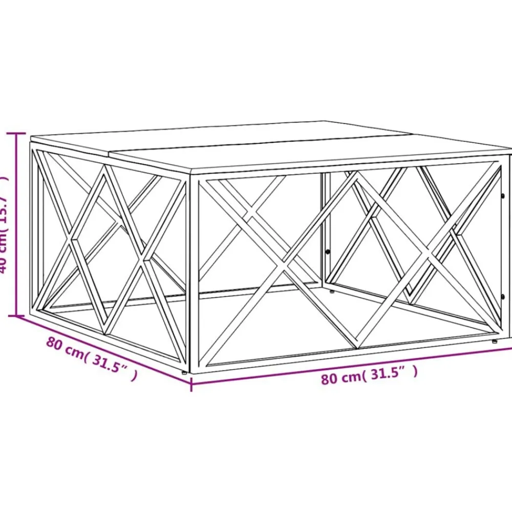 vidaXL Mesa de centro acero inoxidable y madera maciza reciclada Plateado Best