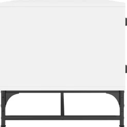 vidaXL Mesas-Mesa de centro con puertas de vidrio blanca 68,5x50x50 cm