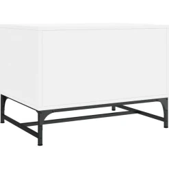 vidaXL Mesas-Mesa de centro con puertas de vidrio blanca 68,5x50x50 cm