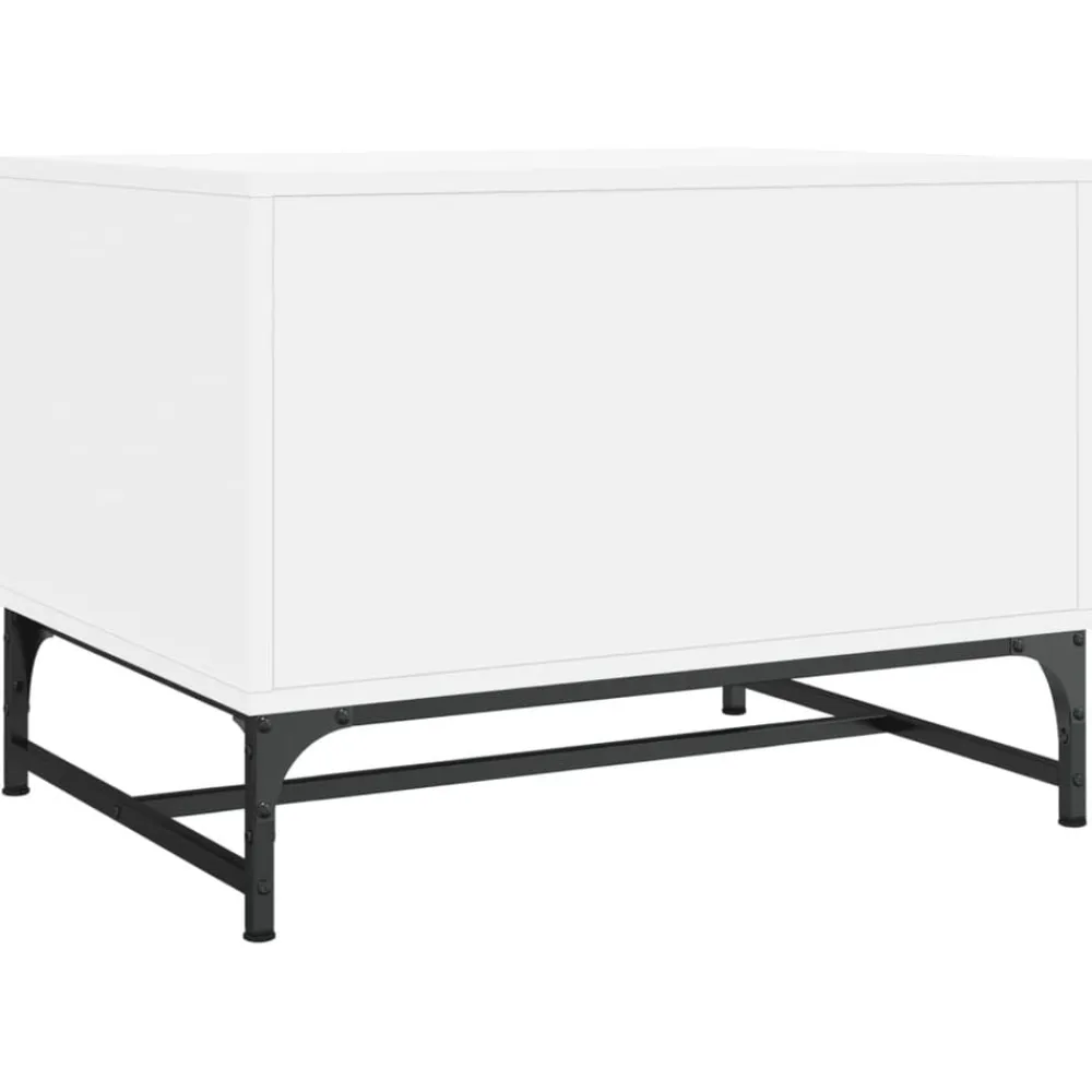 vidaXL Mesas-Mesa de centro con puertas de vidrio blanca 68,5x50x50 cm