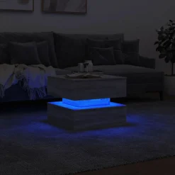 vidaXL Mesas-Mesa de centro con luces LED 50x50x40 cm