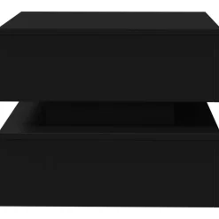 vidaXL Mesa de centro con luces LED 50x50x40 cm Negro Discount