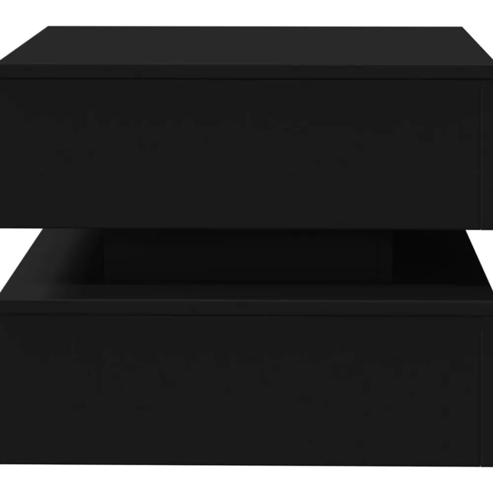 vidaXL Mesa de centro con luces LED 50x50x40 cm Negro Discount