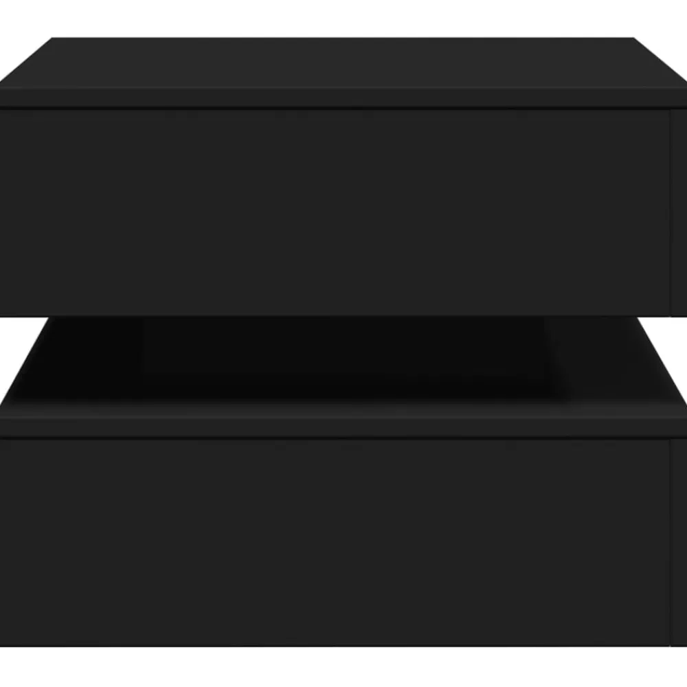 vidaXL Mesa de centro con luces LED 50x50x40 cm Negro Discount