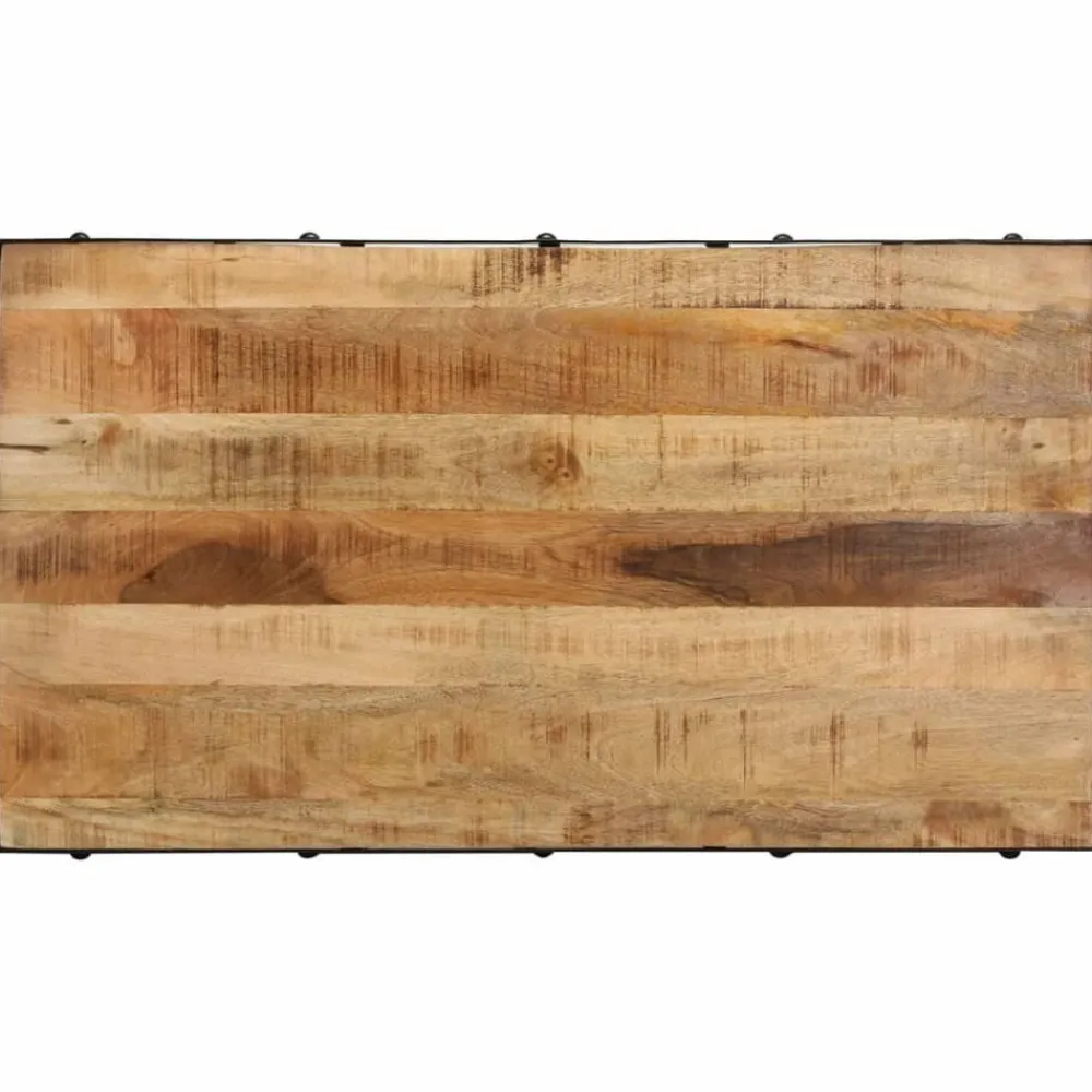vidaXL Mesa de centro con ruedas madera maciza de mango 100x55x26 cm Online