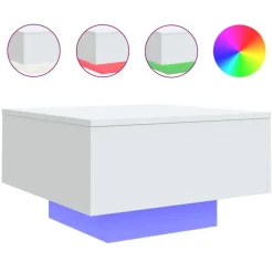 vidaXL Mesas-Mesa de centro con luces LED 55x55x31 cm