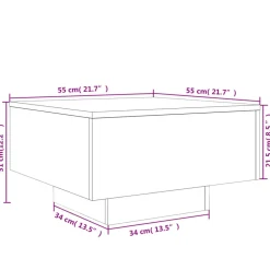 vidaXL Mesas-Mesa de centro con luces LED 55x55x31 cm
