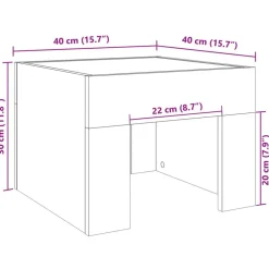 vidaXL Mesa de centro con Infinity LED 40x40x30 cm Roble Sonoma