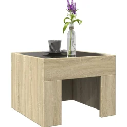 vidaXL Mesa de centro con Infinity LED 40x40x30 cm Roble Sonoma