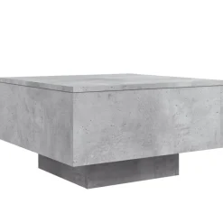 vidaXL Mesas-Mesa de centro con luces LED gris hormigón 55x55x31 cm