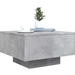 vidaXL Mesas-Mesa de centro con luces LED gris hormigón 55x55x31 cm