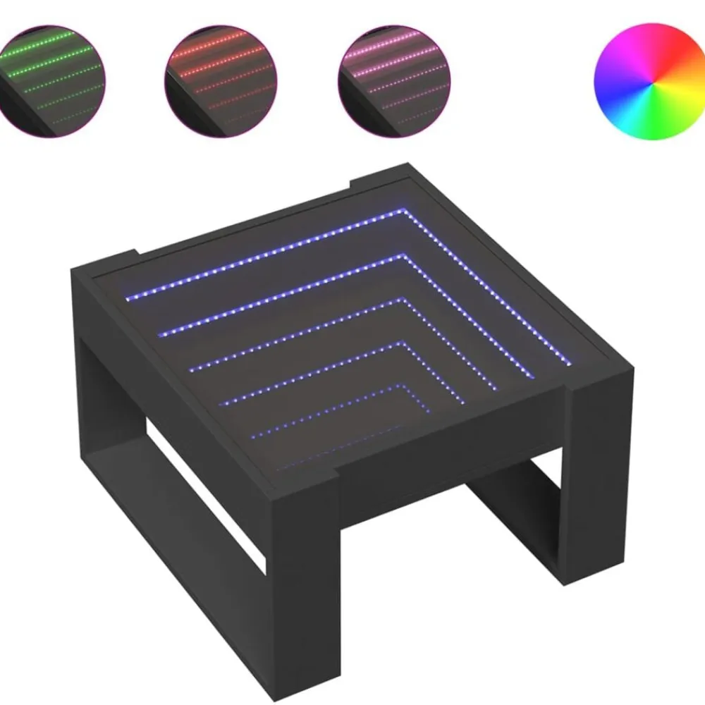 vidaXL Mesas-Mesa de centro con Infinity LED 50x53x30 cm