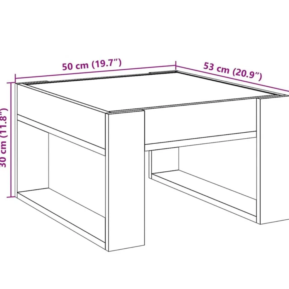 vidaXL Mesas-Mesa de centro con Infinity LED 50x53x30 cm